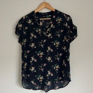 Sheer black floral shirt by Sweet Rain